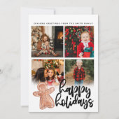 Gingerbrood voor kerstfoto's collage Flat Card (Voorkant)