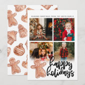 Gingerbrood voor kerstfoto's collage Flat Card (Voorkant / Achterkant)