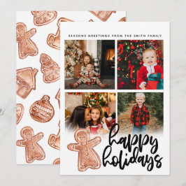 Gingerbrood voor kerstfoto's collage Flat Card