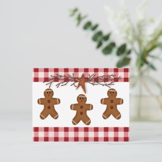 Gingerbrood voor mannen Ontvangkaart Briefkaart (Staand voorkant)