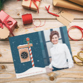 Gingerbrood voor verkoop Sign Realtor Foto Feestdagenkaart