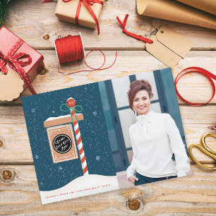 Gingerbrood voor verkoop Sign Realtor Foto Feestdagenkaart