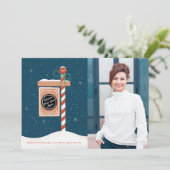 Gingerbrood voor verkoop Sign Realtor Foto Feestdagenkaart (Staand voorkant)