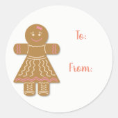 Gingerbrood Vrouw Gift Labels (Voorkant)