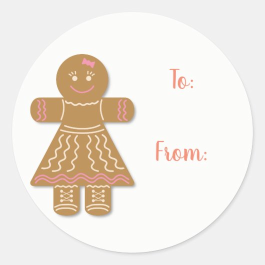 Gingerbrood Vrouw Gift Labels (Voorkant)