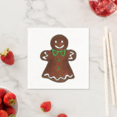 Gingerbrood Vrouw Lady Kerstmis Cookie Napkins Servetten (Insitu)