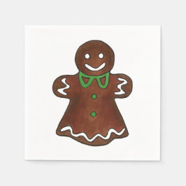 Gingerbrood Vrouw Lady Kerstmis Cookie Napkins Servetten