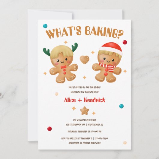 Gingerbrood Wat is het kerstcadeautje? Kaart (Voorkant)