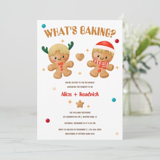 Gingerbrood Wat is het kerstcadeautje? Kaart (Staand voorkant)