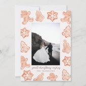 Gingerbrood Waterverf Moderne kerstfotokaart Kaart (Voorkant)