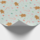 Gingerbrood wenst cadeaupapier (Hoek)