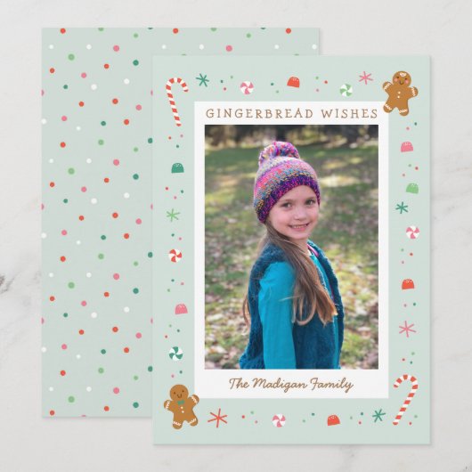 Gingerbrood wenst fotokaart (Voorkant / Achterkant)