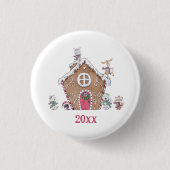 Gingerbrood Winter Ice Skies Animal Ronde Button 3,2 Cm (Voorkant)