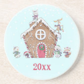 Gingerbrood Winter Stars Ice Skies Animals Zandsteen Onderzetter (Voorkant)