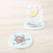 Gingerbrood Winter Stars Ice Skies Animals Zandsteen Onderzetter (Zijkant)