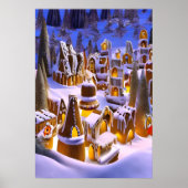 Gingerbrood wintersneeuw | AI Art Poster (Voorkant)