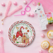 Gingerbrood Wishes and Candy Cane Kisses Papieren Bordje (Feest)