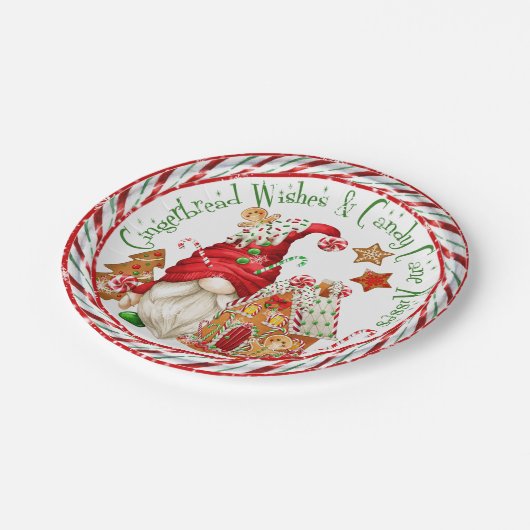 Gingerbrood Wishes and Candy Cane Kisses Papieren Bordje (Gekanteld)