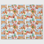 Gingerbrood (wit) cadeaupapier (Vlak)