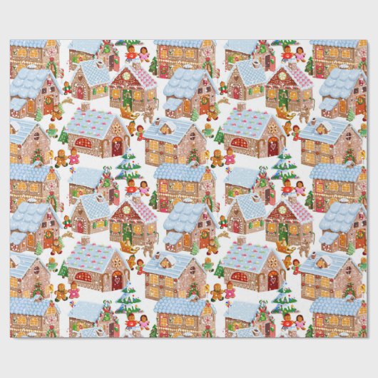 Gingerbrood (wit) cadeaupapier (Vlak)
