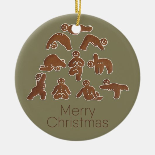 Gingerbrood Yoga Circle Ornament (Voorkant)