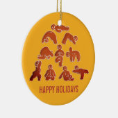 Gingerbrood Yoga Holiday Keramisch Ornament (Rechts)