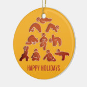 Gingerbrood Yoga Holiday Keramisch Ornament (Links)