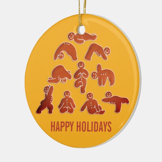 Gingerbrood Yoga Holiday Keramisch Ornament (Links)