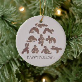 Gingerbrood Yoga Just Breathe Prettige feestdagen Keramisch Ornament