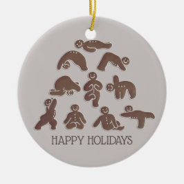 Gingerbrood Yoga Just Breathe Prettige feestdagen Keramisch Ornament
