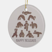 Gingerbrood Yoga Just Breathe Prettige feestdagen Keramisch Ornament (Links)