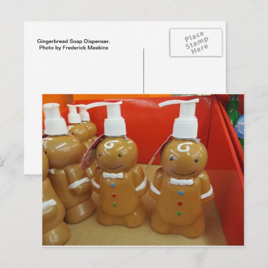 Gingerbrood Zeep Dispenser Briefkaart (Voorkant / Achterkant)