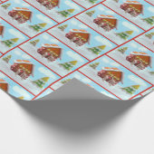 Gingerbroodhuis in sneeuw cadeaupapier (Hoek)
