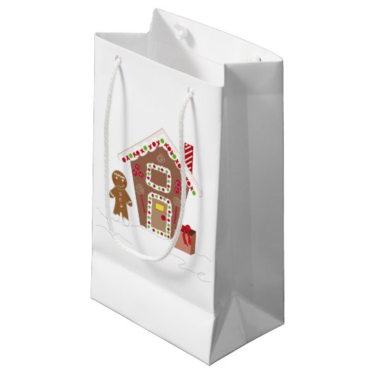 Gingerbroodhuis Klein Cadeauzakje (Voorkant Gekanteld)
