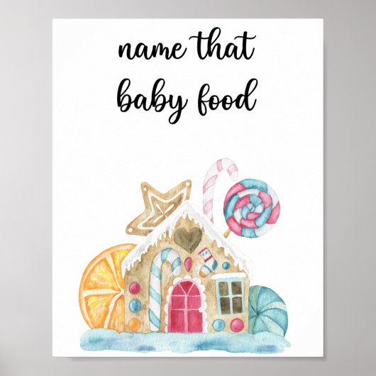 Gingerbroodhuis - naam dat babyvoedsel poster (Voorkant)