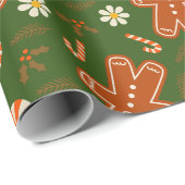 Gingerbroodman en snoeprietpatroon cadeaupapier (Rol Hoek)