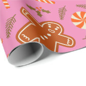 Gingerbroodman en snoeprietpatroon cadeaupapier (Rol Hoek)