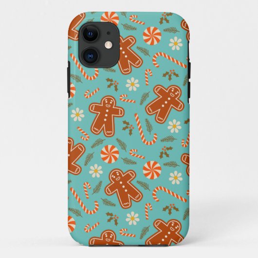 Gingerbroodman en snoeprietpatroon Case-Mate iPhone case (Achterkant)