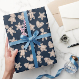 Gingerbroodmannen en koekjes kerstmis cadeaupapier