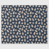 Gingerbroodmannen en koekjes kerstmis cadeaupapier (Vlak)