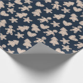 Gingerbroodmannen en koekjes kerstmis cadeaupapier (Hoek)