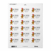 Gingerbrooman Merry-kerstadreslabel Etiket (Full Sheet)
