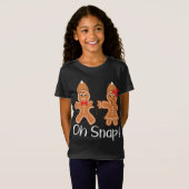 Gingerbrooman Oh Snap Funny Kerstmis T-shirt (Voorkant volledig)