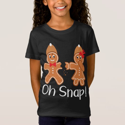 Gingerbrooman Oh Snap Funny Kerstmis T-shirt (Voorkant)