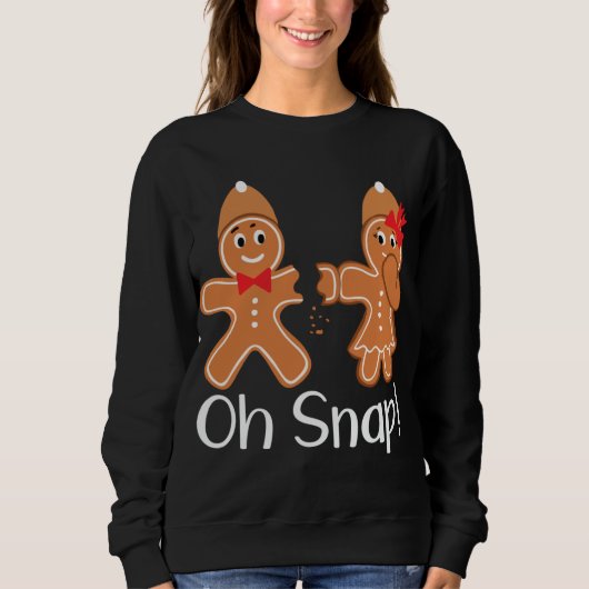 Gingerbrooman Oh Snap Funny Kerstmis Trui (Voorkant)
