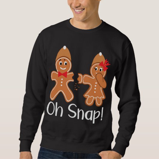 Gingerbrooman Oh Snap Funny Kerstmis Trui (Voorkant)