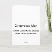 Gingerdead Man (bloed) Feestdagen Kaart (Achterkant)