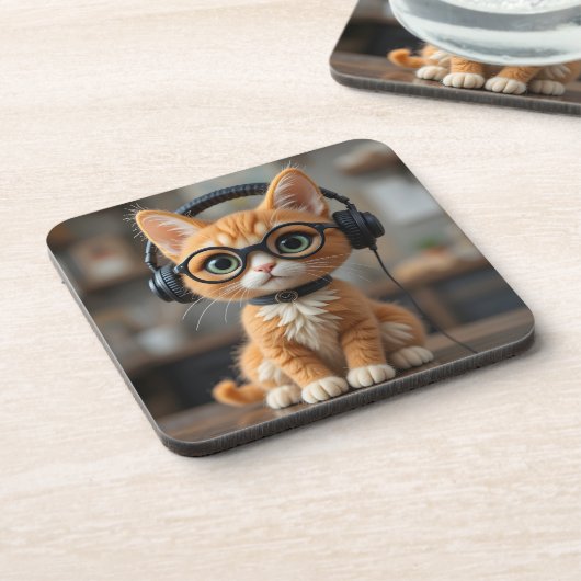 Gingerenkat voor games bier onderzetter (Linkerzijde)