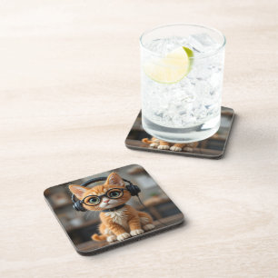 Gingerenkat voor games bier onderzetter