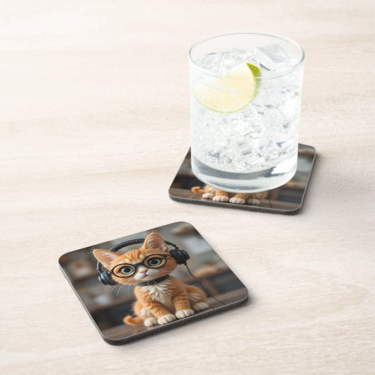 Gingerenkat voor games bier onderzetter (Rechterzijde)